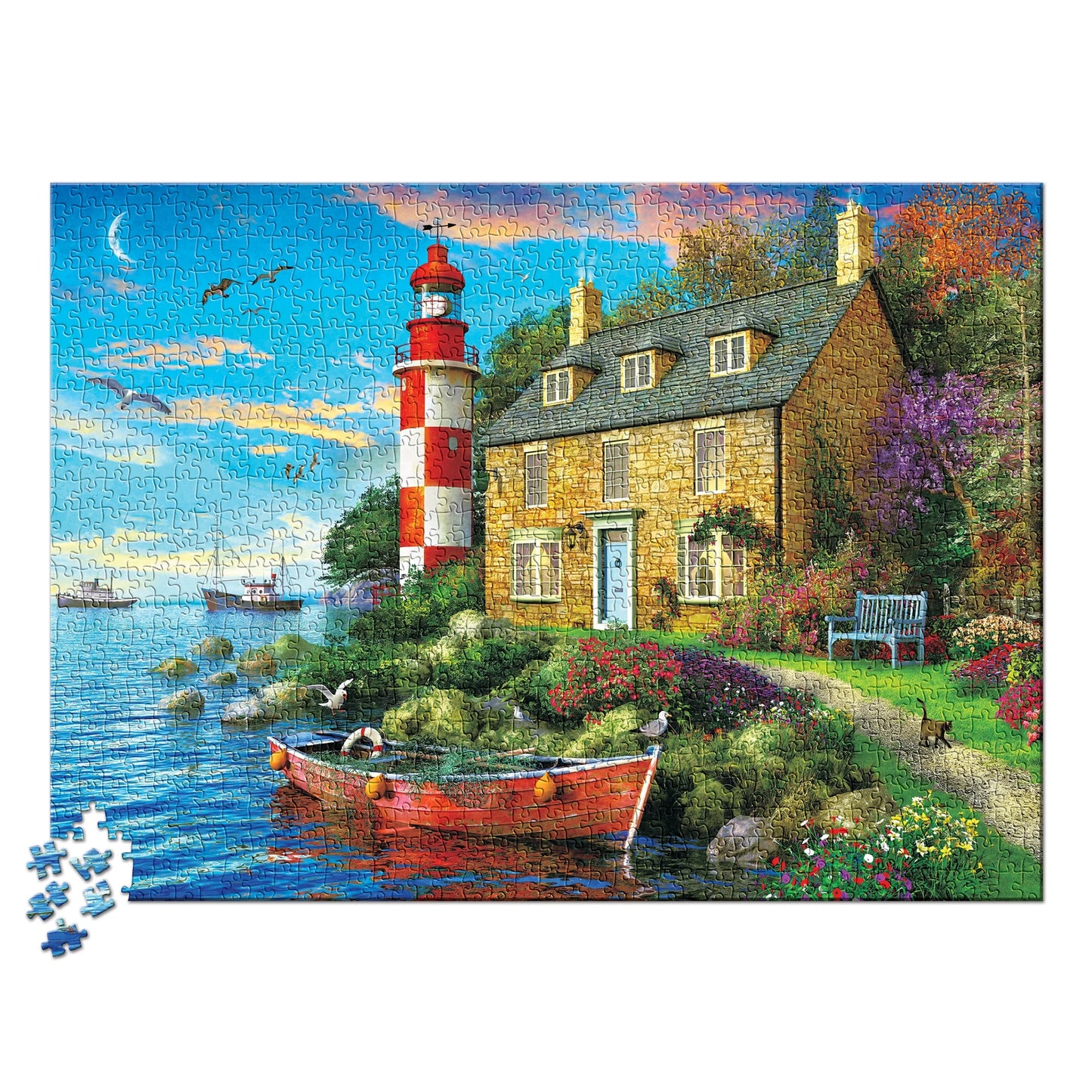 'S 1000 Piece Jigsaw Puzzle the Cottage Lighthouse - Made in USA